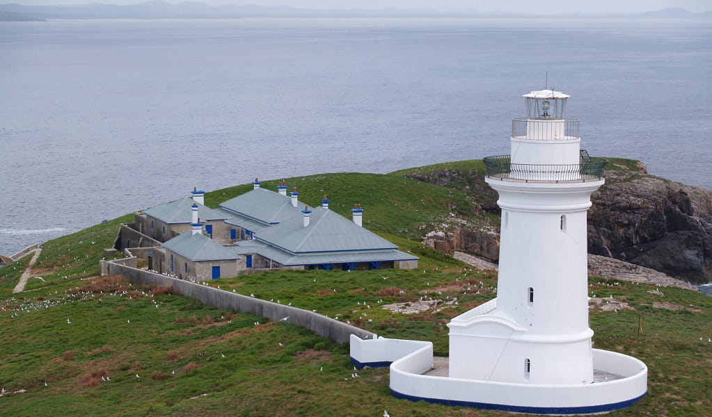 South Solitary Island Lighthouse, Solitary Island Historic Site. Photo: Shane Perkins &copy; Precision Helicopters 
