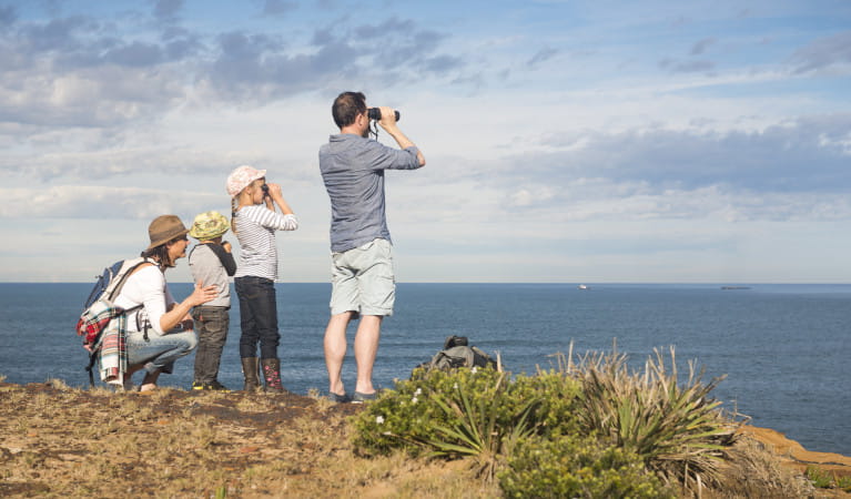 Family whale watching. Photo: John Spencer &copy; DPE