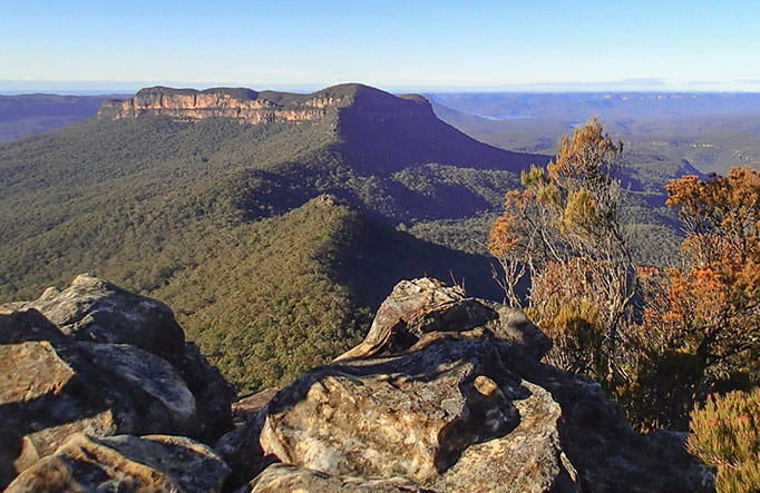 View of Mount Solitary from Ruined Castle walking track, Blue Mountains National Park. Photo: Aine Gliddon &copy: DPIE