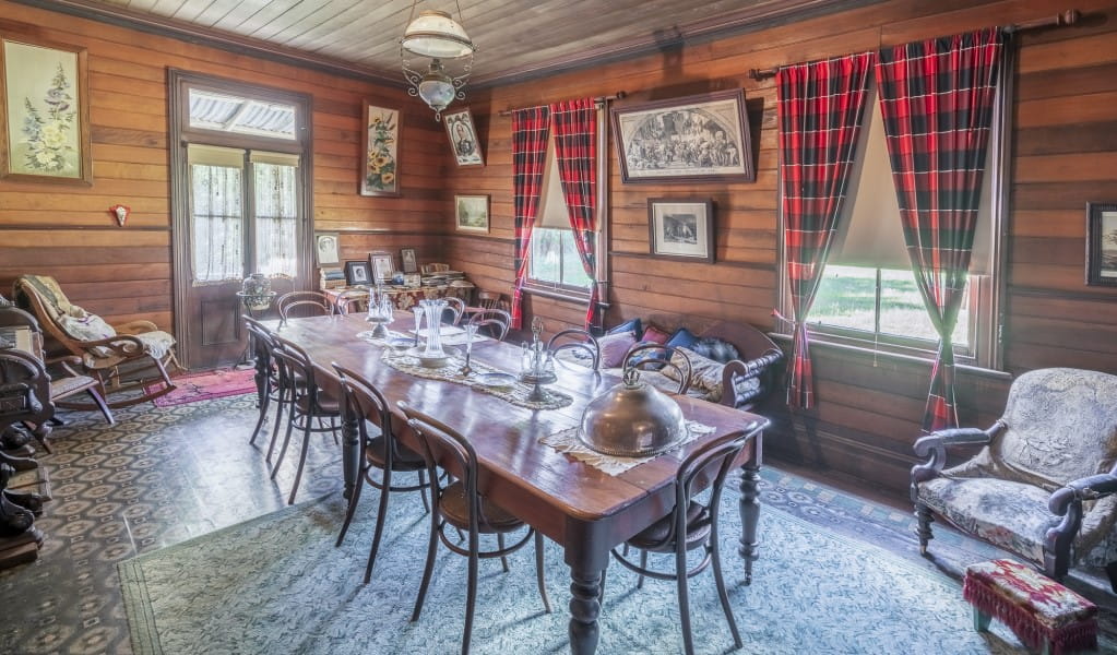 The formal dining room at Craigmoor House in Hill End Historic Site. Photo: John Spencer &copy; DPE