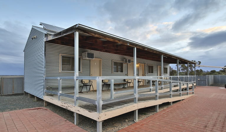 Exterior of the Shearers' Quarters accommodation, Mungo National Park. Photo: Vision House Photography