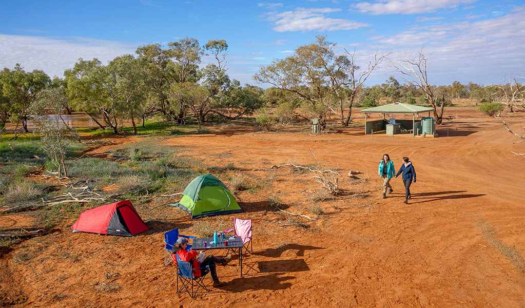  Aerial view of the red landscape at Mount Wood campground in Outback NSW. Credit: John Spencer © DCCEEW