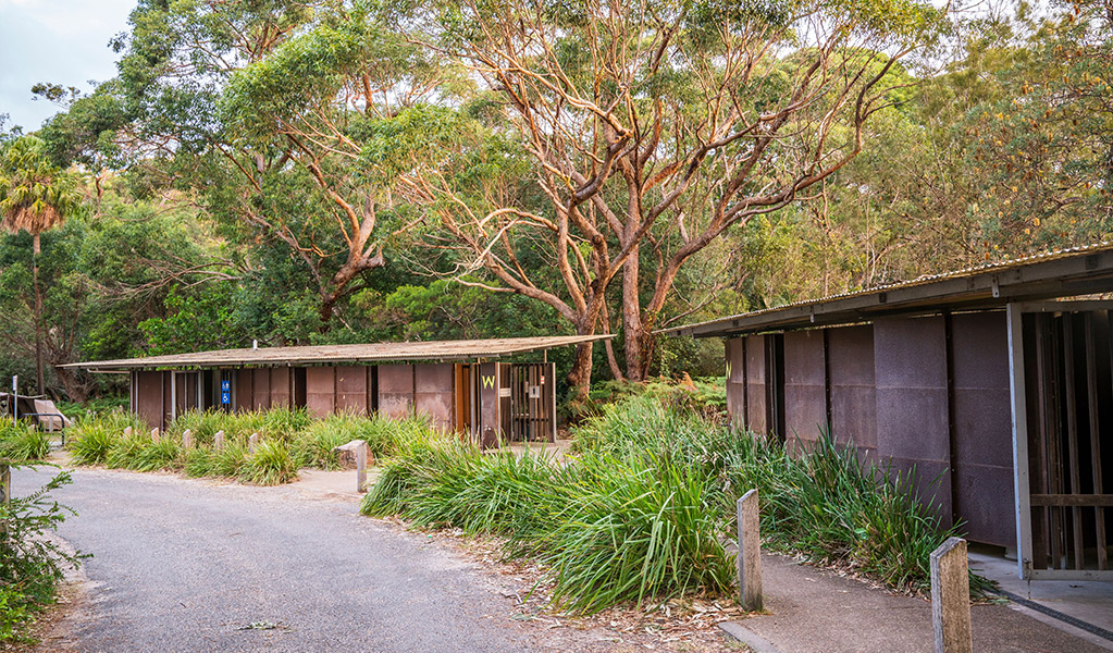 The shower and toilet blocks at Bonnie Vale campground. Credit: John Spencer © DCCEEW