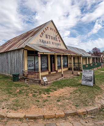Exterior of Great Western Store, Hill End Historic Site. Photo: John SPencer &copy; DPIE