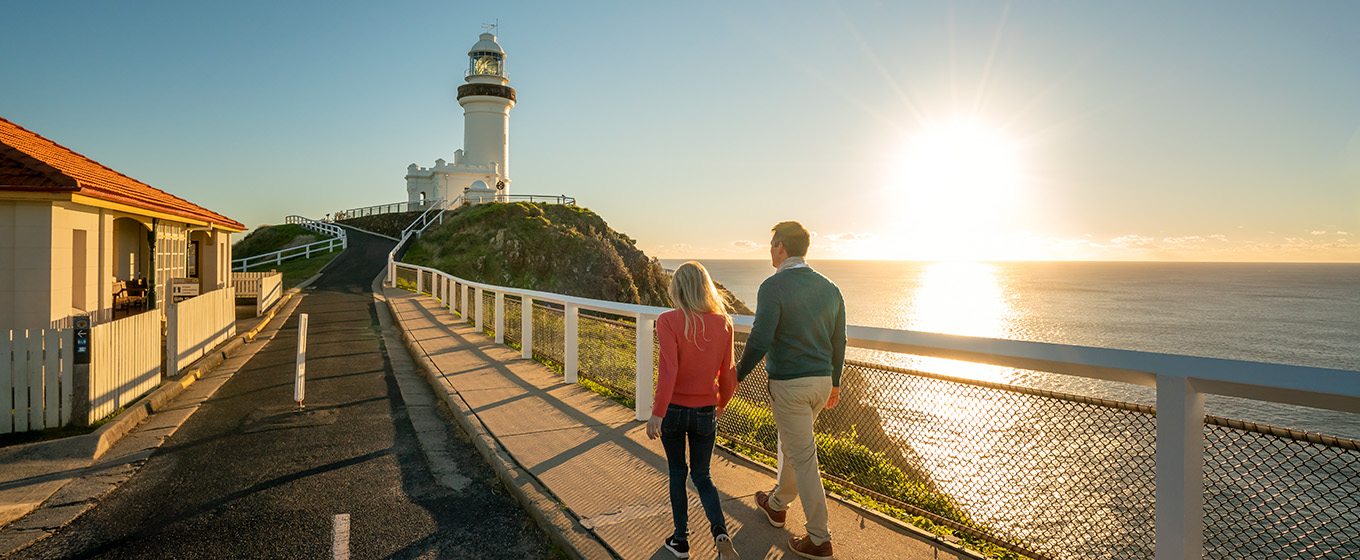 People staying at the Assistant Lighthouse Keepers Cottages, Cape Byron. Photo: John Spencer &copy; DPE