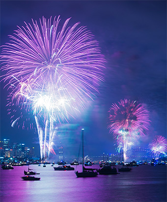 Fireworks over Sydney Harbour. Photo: John Spencer &copy; DPE