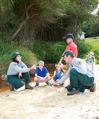 Kids on a discovery tour in a NSW national park. Photo: Rosie Nicolai &copy; DPE