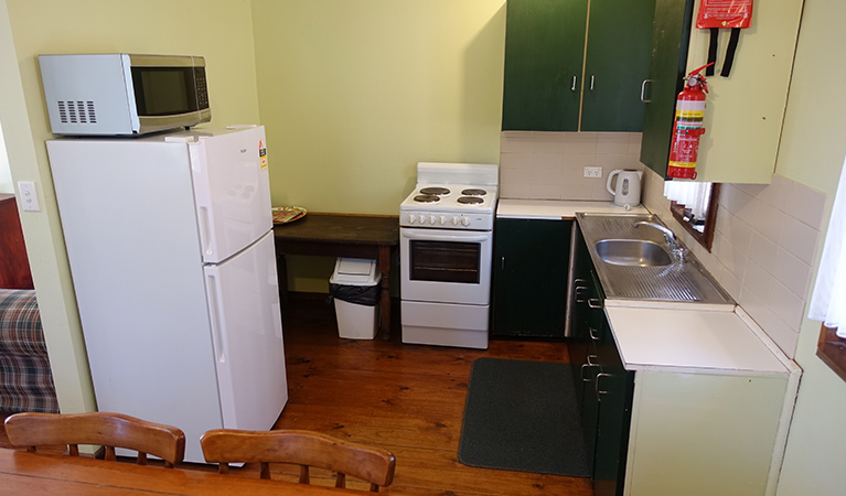 Kitchen at Arch Cottage, Abercrombie Karst Conservation Reserve. Photo: Stephen Babka/DPIE