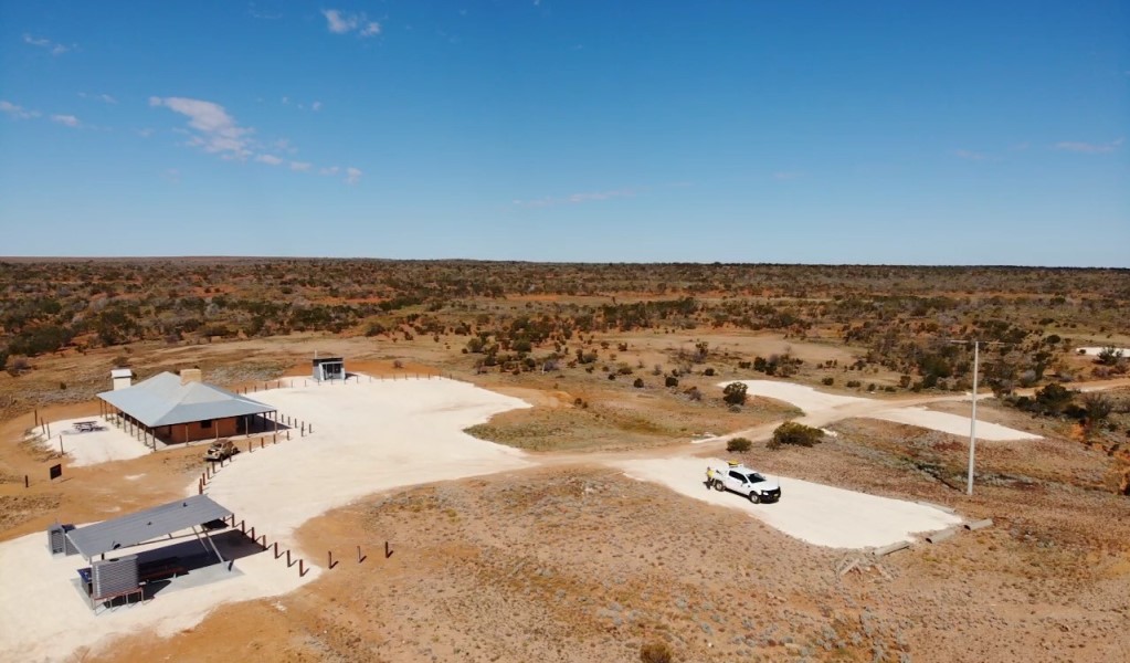 An aerial view of Teilta campground and picnic area. Photo &copy; DPE