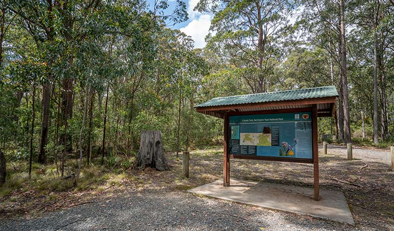 Signage at Cobark Park picnic area in Barrington Tops National Park. Photo: John Spencer &copy; DPIE