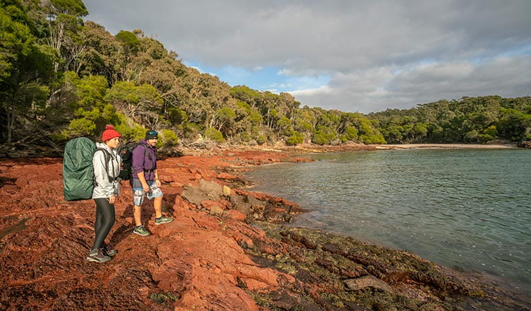 Hikers on the Light to Light walk in Beowa National Park. Photo: John Spencer/DPIE