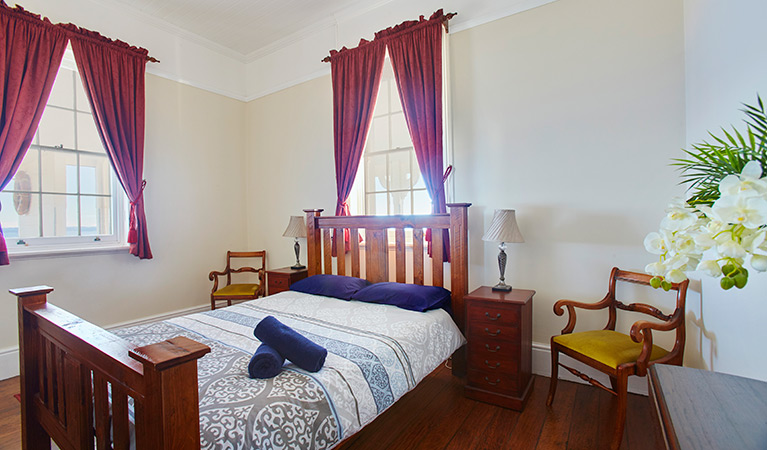 Bedroom in Cottage 1, Green Cape Lightstation Keeper's Cottages in Beowa National Park. Photo: Nick Cubbin/OEH