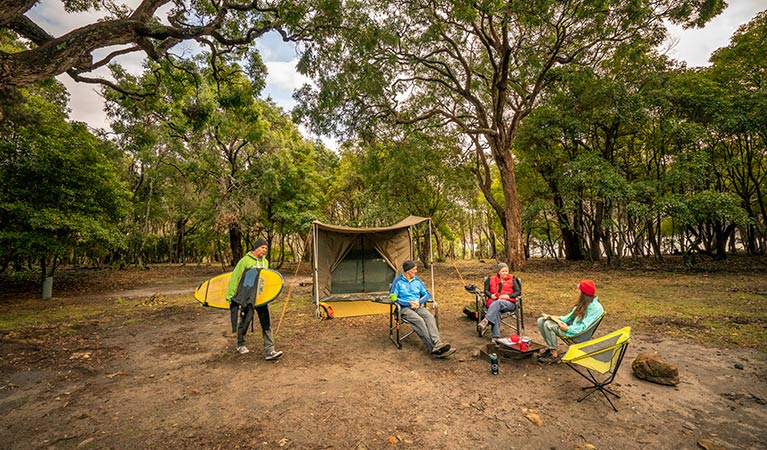 Campers at Saltwater campground in Beowa National Park. Photo: John Spencer/DPIE