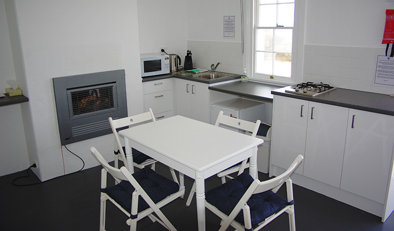 Kitchenette in Telegraph Station bunkhouse, Beowa National Park. Photo: Gary Mullinger/OEH