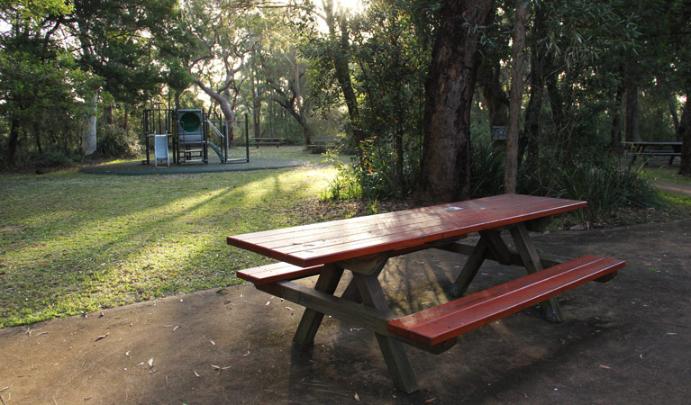 Barnetts lookout picnic table and children's play area. Photo: John Yurasek &copy; DPIE