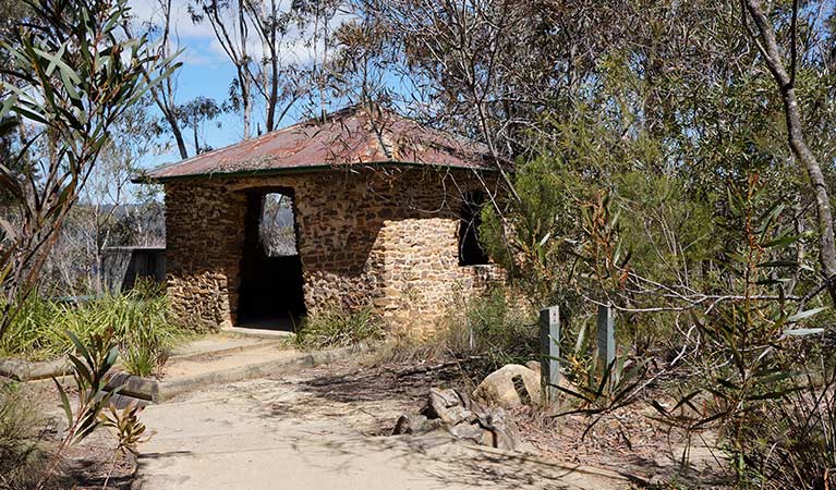 Picnic shelter above Pulpir Rock lookout, Blue Mountains National Park. Photo: Steve Alton/OEH