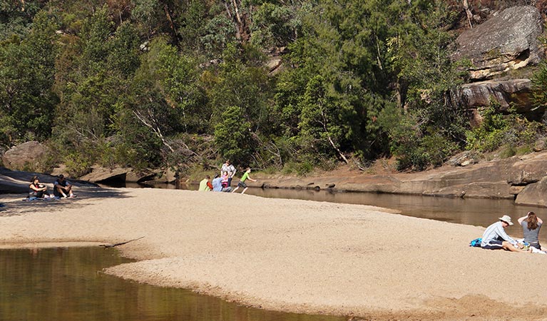 Kids playing at Jellybean Pool, Blue Mountains National Park. Photo: Steve Alton/NSW Government