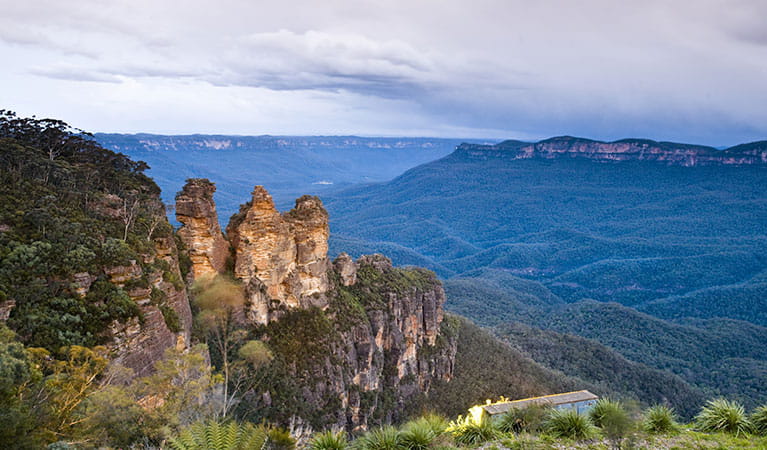 Three Sisters iconic rock formation, Katoomba, Blue Mountains National Park. Photo: David Finnegan/OEH