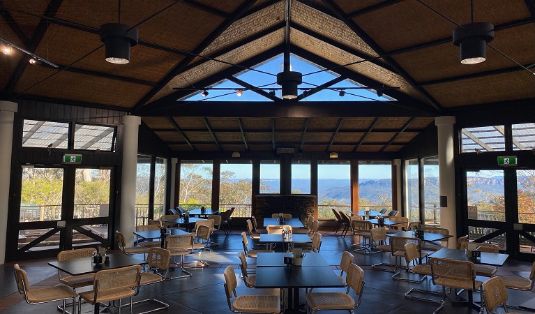 The interior of Conservation Hut, Blue Mountains National Park. Photo: Conservation Hut Cafe