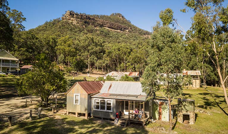 Aerial view of Slippery Norris Cottage, Yerranderie Regional Park. Photo: John Spencer/OEH