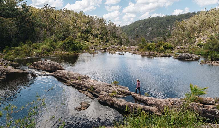 View of rockpools in a rugged and rocky bushland setting. Photo credit: Harrison Candlin &copy; Harrison Candlin