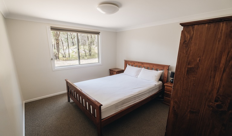 Bedroom in Robinsons Cabin, Boonoo Boonoo National Park. Photo credit: Harrison Candlin &copy; Harrison Candlin