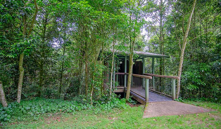 Non-flush toilet facilities at Forest Tops campground, Border Ranges National Park. Photo credit: John Spencer &copy; DPIE