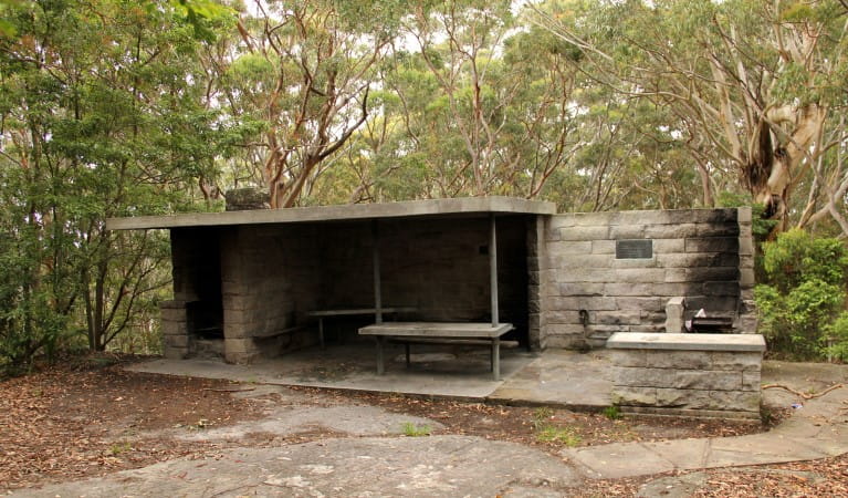 The picnic shelter at Mount Bouddi (Dingeldei) picnic area, Bouddi National Park. Photo: John Yurasek &copy; OEH