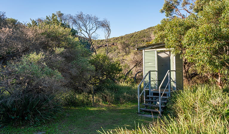 View of toilet facility located at Tallow Beach campground, Bouddi National Park. Photo: John Spencer/DPIE.