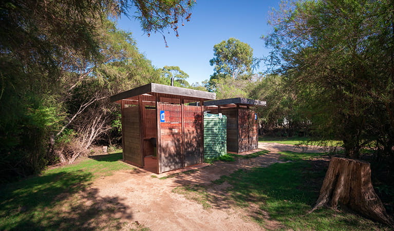 Toilet facilities at Hobart Beach campground, Bournda National Park. Photo: Daniel Tran/DPIE