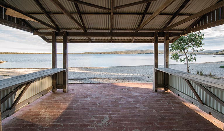 Shelter at Wallagoot Lake picnic area. Photo: John Spencer/DPIE