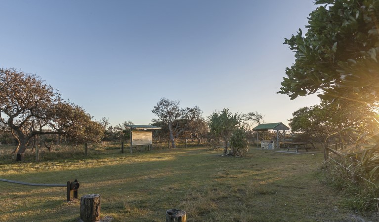 Sunrise over Broadwater Beach picnic area in Broadwater National Park. Photo: Murray Vanderveer &copy; OEH