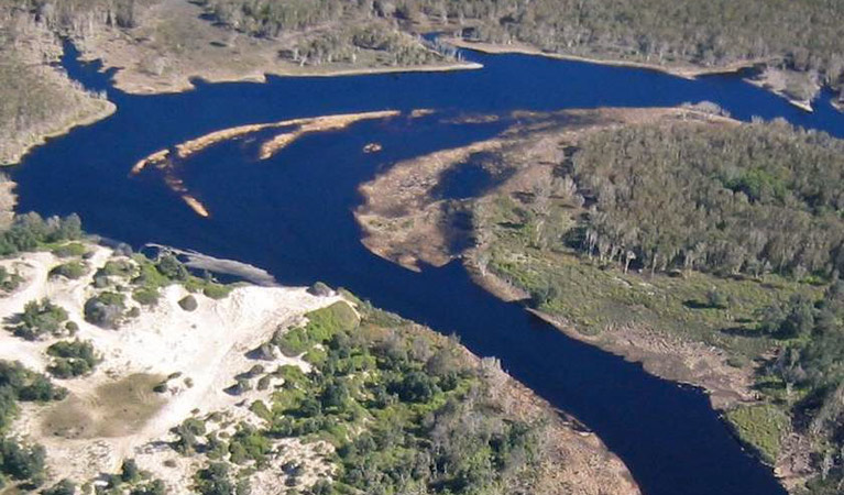 Aerial view of Salty Creek, Broadwater National Park. Photo: D Largin 