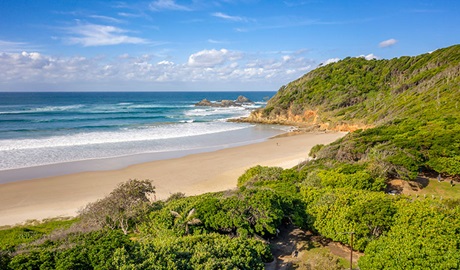 Aerial view of Broken Head in Broken Head Nature Reserve. Photo: John Spencer/DPIE