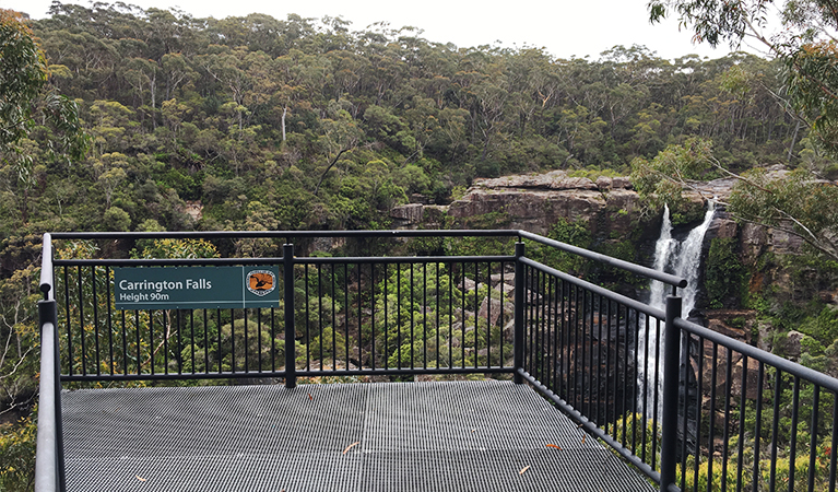 Falls View lookout platform, with Carrington Falls in the background. Photo credit: Jacqueline Devereaux &copy; DPIE