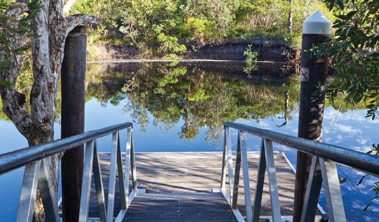 Ramp leading down into the water in Bundjalung National Park. Photo &copy; Rob Cleary