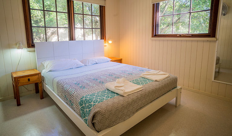 Cottage 5, bedroom, Woody Head, Bundjalung National Park. Photo: John Spencer/OEH 
