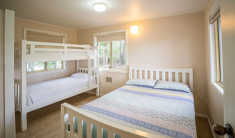 Cottage 3, bedroom, Woody Head, Bundjalung National Park. Photo: John Spencer/OEH 