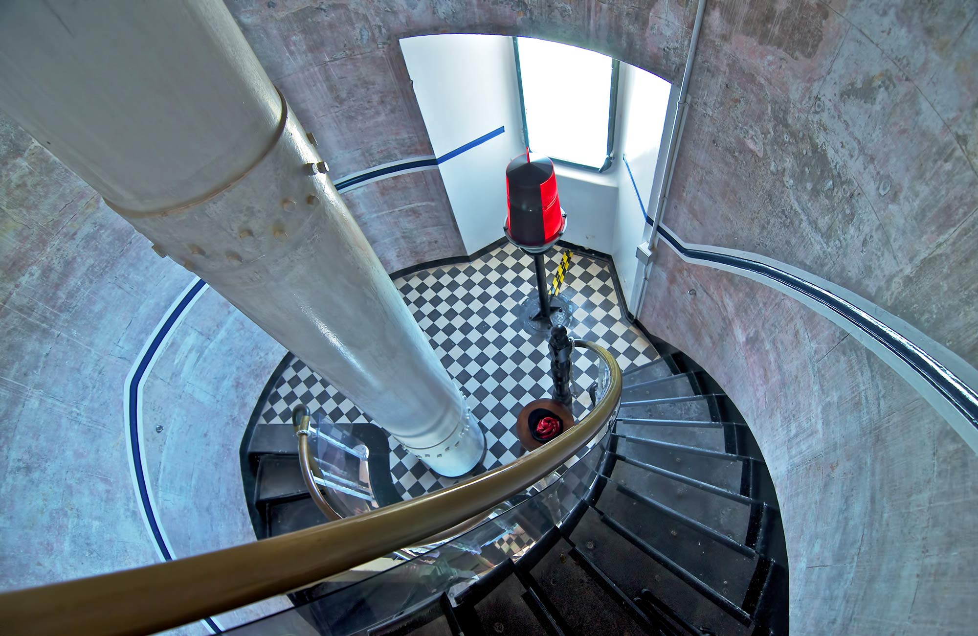 Spiral staircase inside the lighthouse. Photo: John Spencer