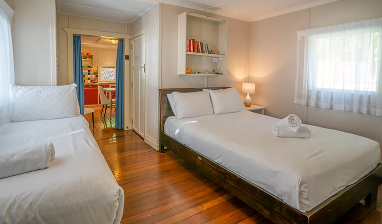 Second bedroom with 2 beds at Partridge cottage, Byron Bay. Photo: DPIE/John Spencer
