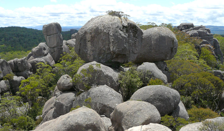 Cathedral Rock track rock pile in Cathedral Rock National Park. Photo &copy; Barbara Webster