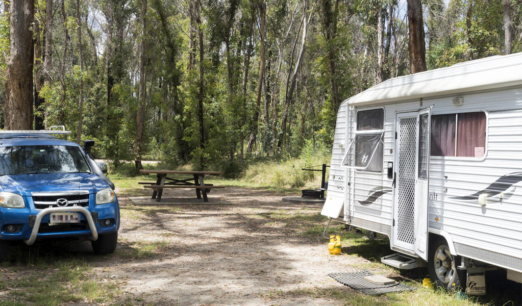 Camping at Native Dog campground, Cathedral Rock National Park. Photo: Leah Pippos, &copy; DCCEEW