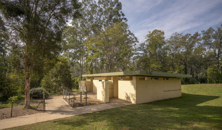 The amenities block at Cattai campground in Cattai National Park, which features hot showers and toilets. Photo: John Spencer/OEH