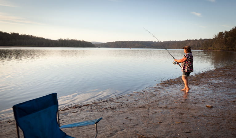 Red Gum campground fishing, Clyde River National Park. Photo: Lucas Boyd &copy; DPIE