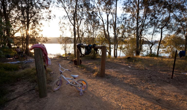 Red Gum campground bike, Clyde River National Park. Photo: Lucas Boyd &copy; DPIE