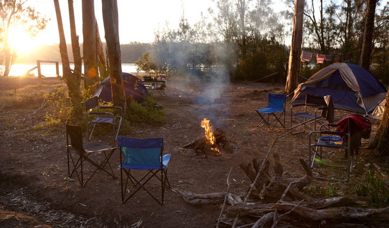 Red Gum campground fire, Clyde River National Park. Photo: Lucas Boyd/DPIE