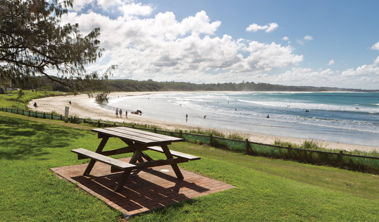 Picnic table beside Woolgoola Beach. Rob Cleary 