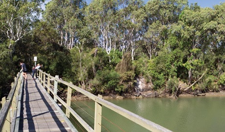 Walkway over Woolgoolga Lake. Photo: &copy; Rob Cleary