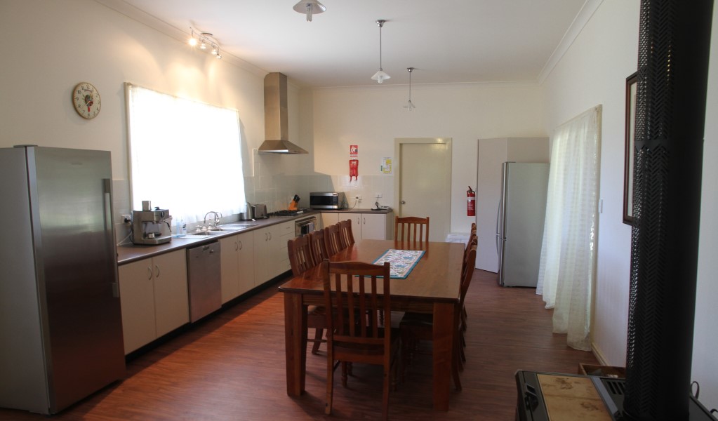 The kitchen and dining room at Karamea Homestead in Curracabundi National Park. Photo &copy; Sean Thompson