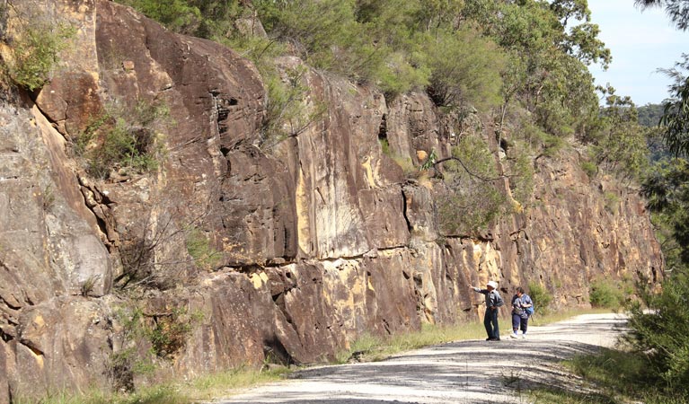 People walking on Devines Hill loop. Photo: John Yurasek